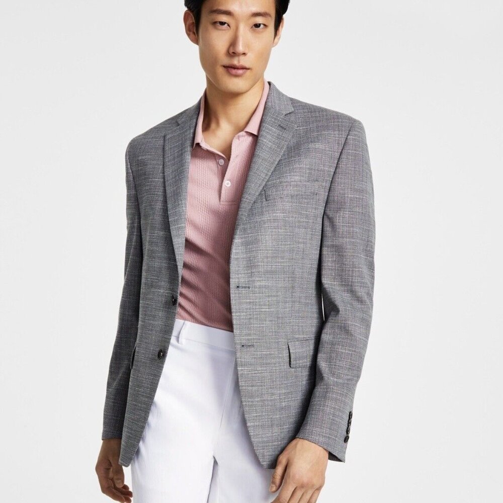 Lauren Ralph Lauren Men's Classic Fit UltraFlex Grey Plaid Sport Coat 40R B4HP